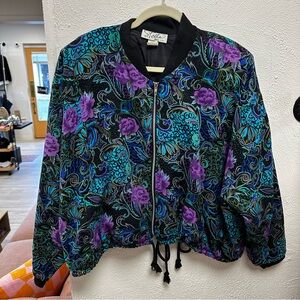 Vintage Stella floral cropped bomber jacket